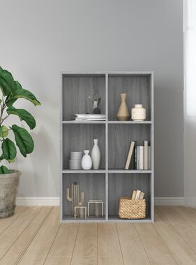 VidaXL Boekenkast/dressoir 66x30x98 cm bewerkt hout grijs sonoma eiken
