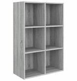 VidaXL Boekenkast/dressoir 66x30x98 cm bewerkt hout grijs sonoma eiken