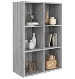 VidaXL Boekenkast/dressoir 66x30x98 cm bewerkt hout grijs sonoma eiken