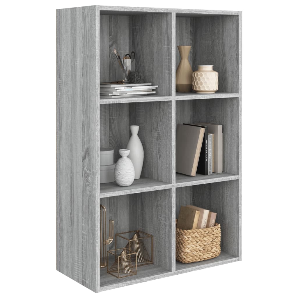 VidaXL Boekenkast/dressoir 66x30x98 cm bewerkt hout grijs sonoma eiken