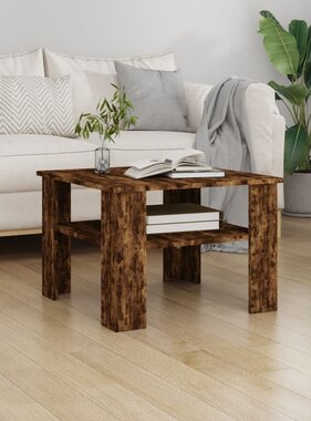 VidaXL Salontafel 60x60x42 cm bewerkt hout gerookt eikenkleurig