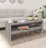 VidaXL Salontafel 100x40x40 cm bewerkt hout grijs sonoma eikenkleurig