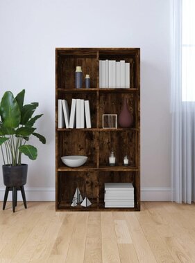 VidaXL Boekenkast 66x30x130 cm bewerkt hout gerookt eikenkleurig