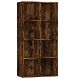 VidaXL Boekenkast 66x30x130 cm bewerkt hout gerookt eikenkleurig
