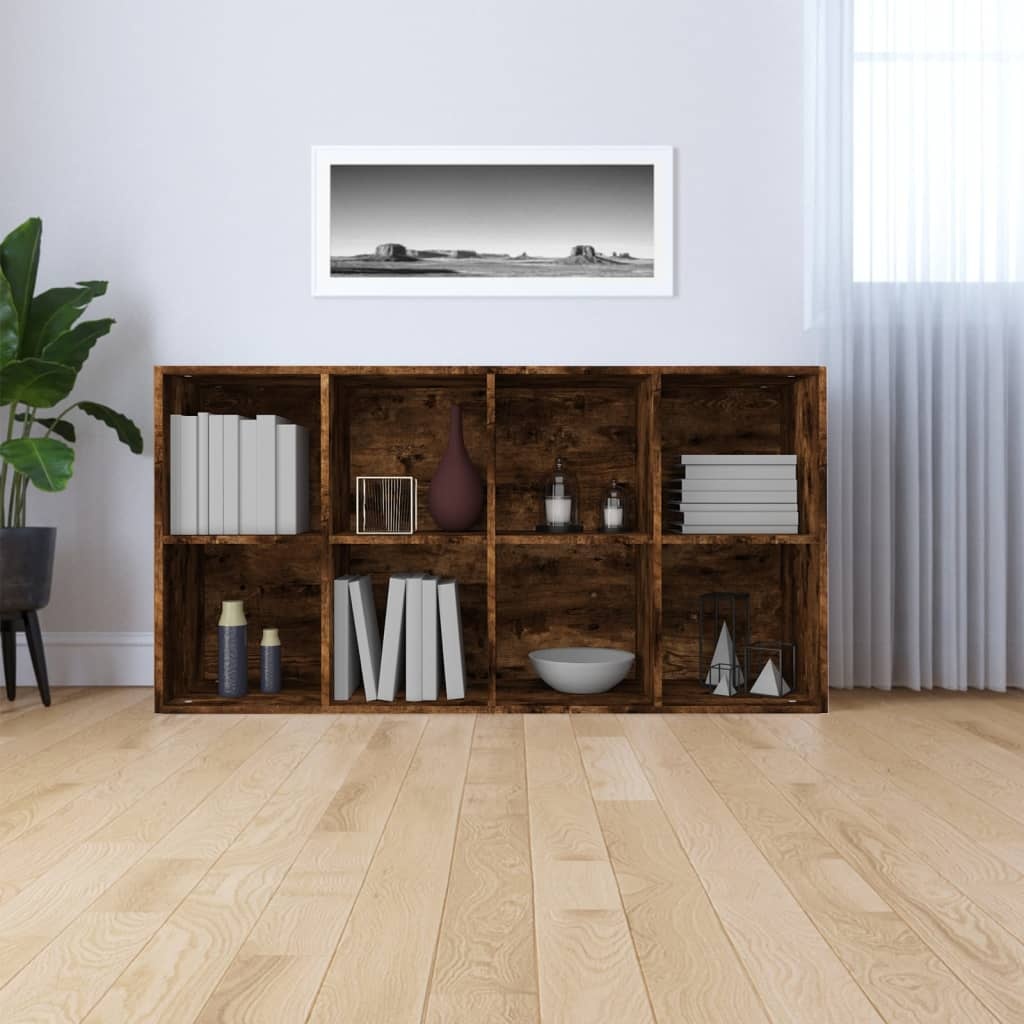 VidaXL Boekenkast 66x30x130 cm bewerkt hout gerookt eikenkleurig