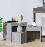 VidaXL 3-delige Tafeltjesset bewerkt hout grijs sonoma eikenkleurig