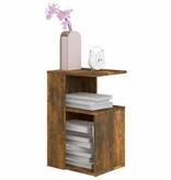 VidaXL Bijzettafel 36x30x56 cm bewerkt hout gerookt eikenkleurig