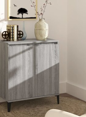 VidaXL Dressoir 60x35x70 cm bewerkt hout grijs sonoma eikenkleurig