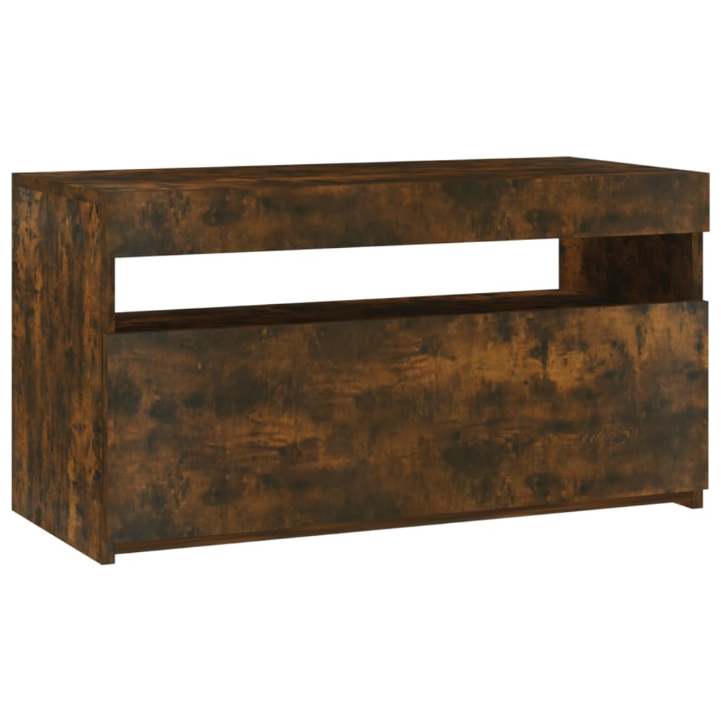 VidaXL Tv-meubel met LED-verlichting 75x35x40 cm gerookt eikenkleurig