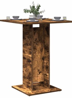 VidaXL Bistrotafel 60x60x75 cm bewerkt hout gerookt eikenkleurig