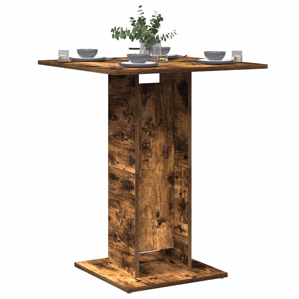 VidaXL Bistrotafel 60x60x75 cm bewerkt hout gerookt eikenkleurig