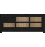 VidaXL Schoenenkast 110x38x45,5 cm massief grenenhout zwart