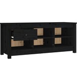 VidaXL Schoenenkast 110x38x45,5 cm massief grenenhout zwart