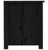 VidaXL Schoenenkast 110x38x45,5 cm massief grenenhout zwart