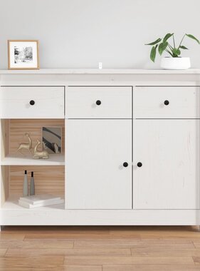 VidaXL Dressoir 100x35x74 cm massief grenenhout wit