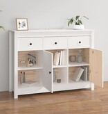 VidaXL Dressoir 100x35x74 cm massief grenenhout wit