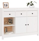 VidaXL Dressoir 100x35x74 cm massief grenenhout wit