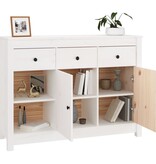 VidaXL Dressoir 100x35x74 cm massief grenenhout wit