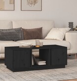 VidaXL Salontafel 110x50x40 cm massief grenenhout zwart