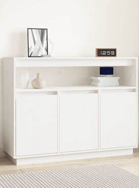 VidaXL Dressoir 104,5x34x80 cm massief grenenhout wit