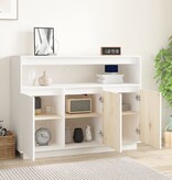 VidaXL Dressoir 104,5x34x80 cm massief grenenhout wit