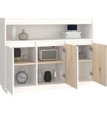 VidaXL Dressoir 104,5x34x80 cm massief grenenhout wit