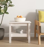 VidaXL Salontafel 45x45x40 cm massief grenenhout wit