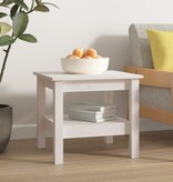 VidaXL Salontafel 45x45x40 cm massief grenenhout wit