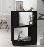 VidaXL Boekenkast/kamerscherm 51x25x70 cm massief grenenhout zwart