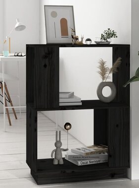 VidaXL Boekenkast/kamerscherm 51x25x70 cm massief grenenhout zwart