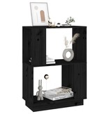 VidaXL Boekenkast/kamerscherm 51x25x70 cm massief grenenhout zwart