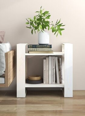 VidaXL Boekenkast/kamerscherm 60x35x57 cm massief grenenhout wit