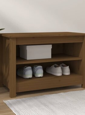 VidaXL Schoenenkast 70x38x45,5 cm massief grenenhout honingbruin