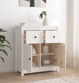 VidaXL Dressoir 70x35x80 cm massief grenenhout wit