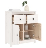 VidaXL Dressoir 70x35x80 cm massief grenenhout wit