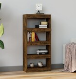 VidaXL Boekenkast/kamerscherm 60x30x135 cm bewerkt hout gerookt eiken