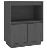 VidaXL Dressoir 60x34x75 cm massief grenenhout grijs