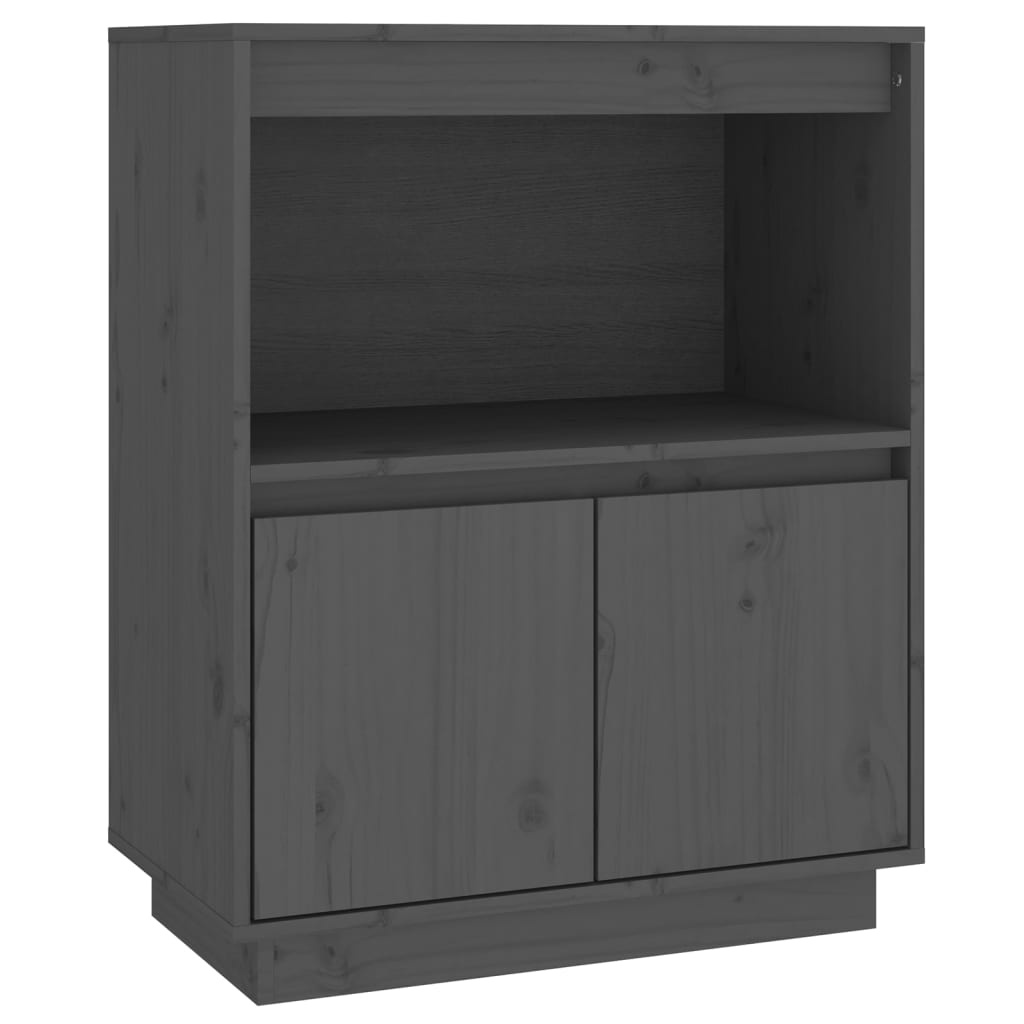 VidaXL Dressoir 60x34x75 cm massief grenenhout grijs