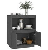 VidaXL Dressoir 60x34x75 cm massief grenenhout grijs