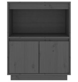 VidaXL Dressoir 60x34x75 cm massief grenenhout grijs