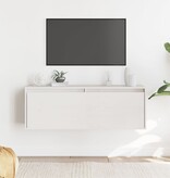 VidaXL Wandkast 100x30x35 cm massief grenenhout wit