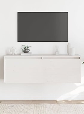 VidaXL Wandkast 100x30x35 cm massief grenenhout wit