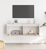 VidaXL Wandkast 100x30x35 cm massief grenenhout wit