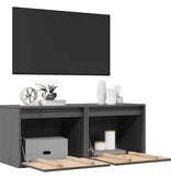 VidaXL Wandkasten 2 st 45x30x35 cm massief grenenhout grijs