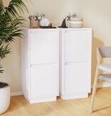 VidaXL Dressoirs 2 st 31,5x34x75 cm massief grenenhout wit