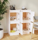 VidaXL Dressoirs 2 st 31,5x34x75 cm massief grenenhout wit