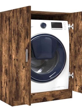 VidaXL Wasmachinekast 71x71,5x91,5 cm gerookt eikenkleurig