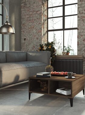 VidaXL Salontafel 60x60x30 cm spaanplaat bruin eikenkleur