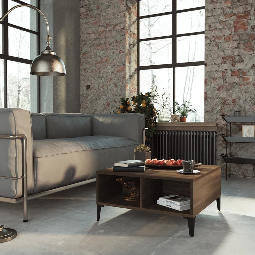 VidaXL Salontafel 60x60x30 cm spaanplaat bruin eikenkleur