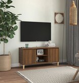 VidaXL Tv-meubel met houten poten 103,5x35x50 cm bruin eikenkleur